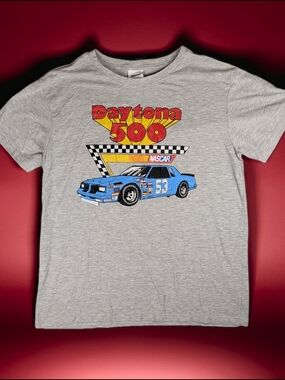 NASCAR Daytona 500 T-Shirt‎ Men's XXL Grey Slick Johnson #53 Car
